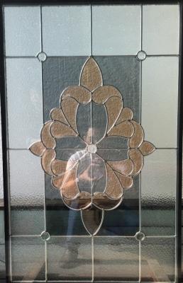 China 1000mm Brass Zinc Patina Caming Triple Glazed  Leaded Glass  Panels for sale