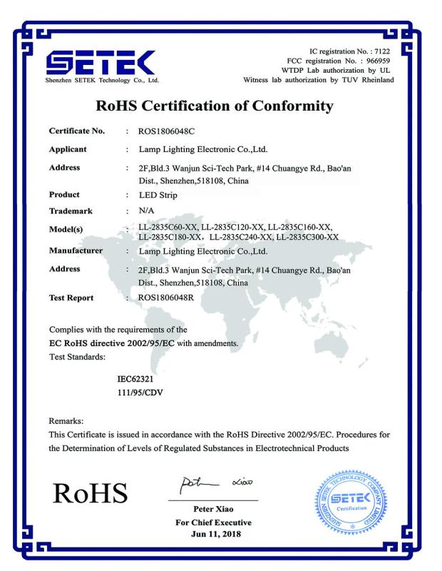 ROHS - Lamp Lighting Electronic Co., Ltd.