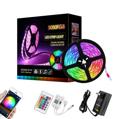China RGB 5050 Lichte Vastgestelde Band Slimme LEIDENE Muziek Lichte IP65 maakt 5M Home Decoration waterdicht Te koop