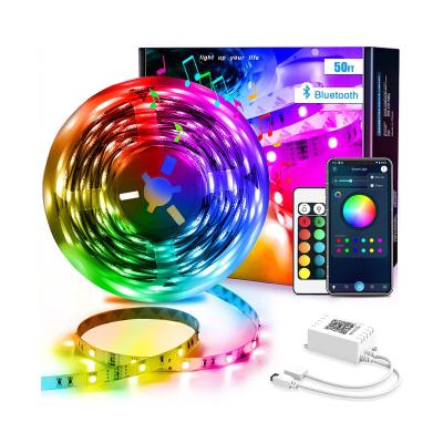 China 6 To 36V 15M 5050 RGB Smart LED Music Light Lights Music Sync Color Changing Flexible for sale