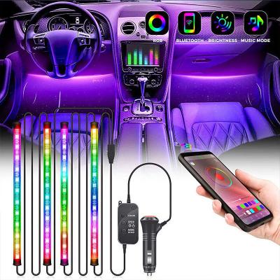 China Led Car Atmosphere Light Wireless Blue Tooth Music APP Control Led Car Ambient Light for sale