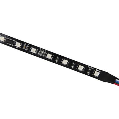 China Diodo emissor de luz sem fio DMX de 8 pixéis que ilumina a tira preta impermeável endereçável de 5050 Rgb à venda