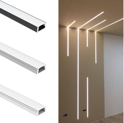 China High Quality U Shape Black Alu Extrusion Housing Channel Diffused Cover For Lighting Strip Surface Led Profile Aluminum for sale