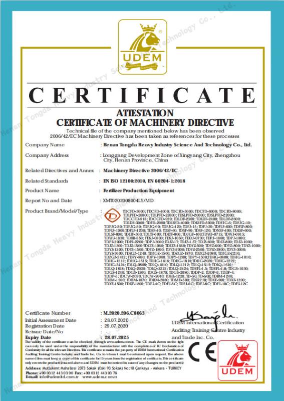 CE - Henan Tongda Heavy Industry Science And Technology Co., Ltd.