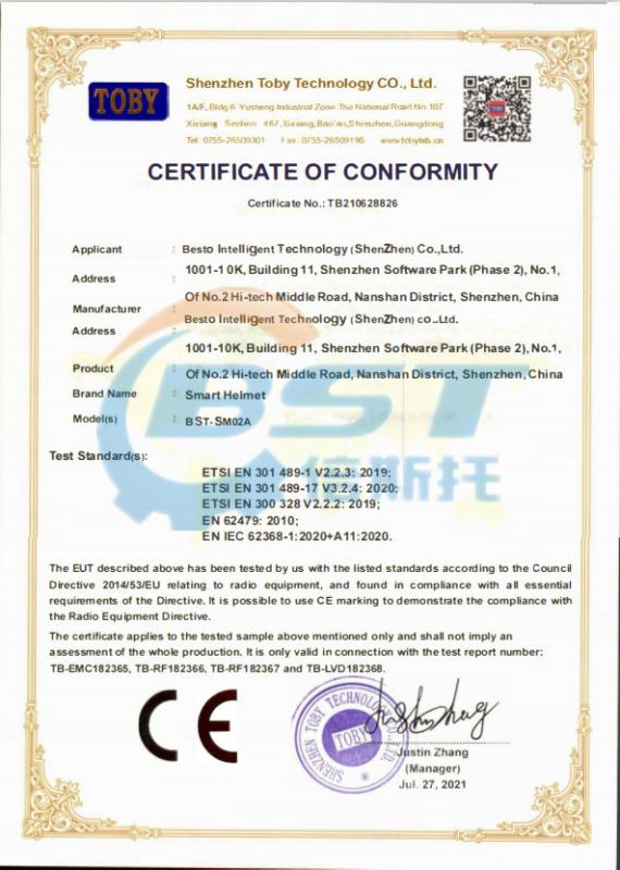 CE - Besto Intelligent Technology (Shenzhen) Co., Ltd