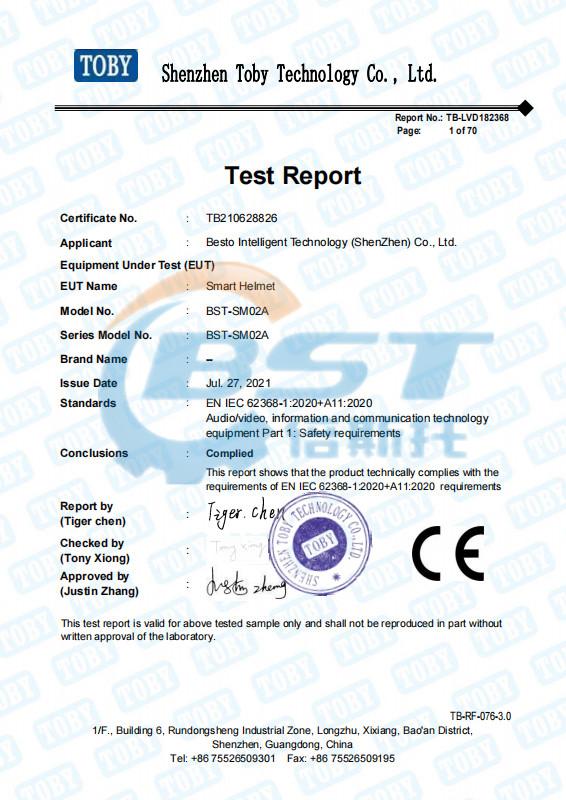 CE - Besto Intelligent Technology (Shenzhen) Co., Ltd