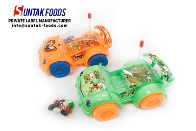 China Brinquedo verde do carro da luz alaranjada com os doces coloridos de Jelly Bean para Little Boy à venda
