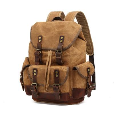 China 2022 Waterproof Men / Women School Bags Men Sport Waxed Waterproof Canvas Travel Backpacks for sale