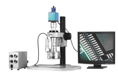 中国 3D規模3045の強力なモーターを備えられたビデオ ズームレンズ作り付けの調節可能なLEDリング顕微鏡 販売のため