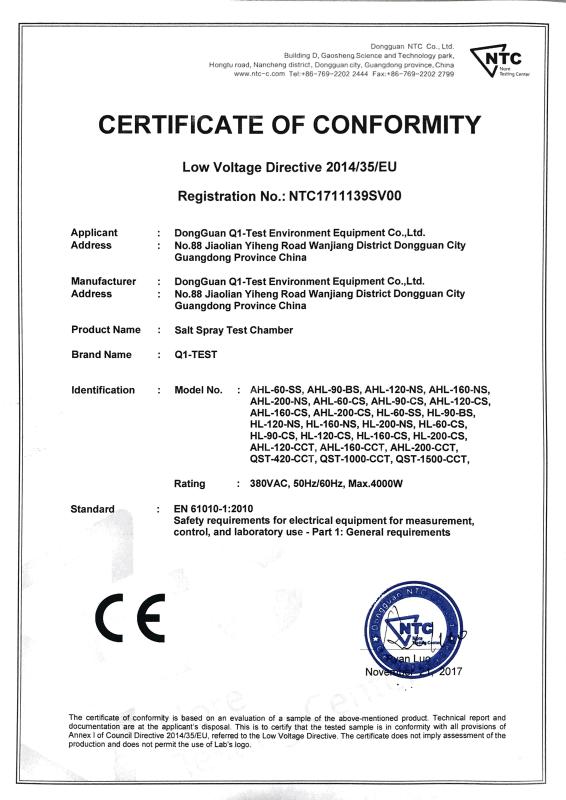 CE - DongGuan Q1-Test Equipment Co., Ltd.