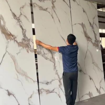 China Bamboo Charcoal Board Veneer Marble Fiber Wall Panel Damask Pattern Carbon Crystal Plate for sale