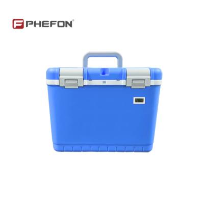 China Phefon 10L Lockable Chest Coleman Ice Cooler Box For Lab Cooling Storage for sale