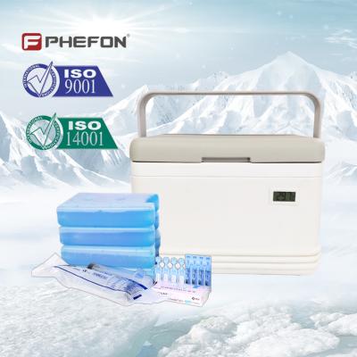 China Caja de enfriador médico blanco 8L Caja de enfriamiento médico con termómetro en venta