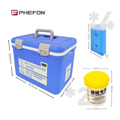 China UN2814 Vaccine Cooler Portable 12L Insulated Cool Box Blue for sale