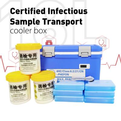 China Muestra Caja de transporte UN2814 Caja de diseño a prueba de fugas para uso médico en venta