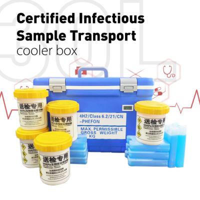 China Vacuna médica UN2814 Caja 30L de transporte de seguridad biológica Caja azul en venta