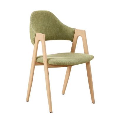 China Nordic fashion creative solid wood dining chair cloth art leisure chair simple back armchair coffee restaurant A chair for sale