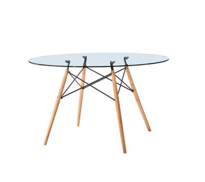 China North Europe EAM toughened glass table household simple modern fashion rice table round table for sale