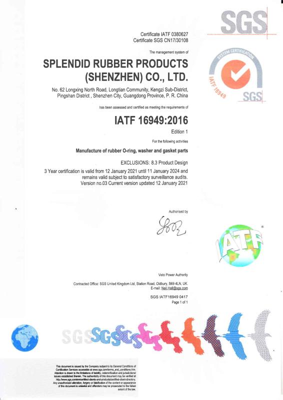 SGS - Splendid Rubber Products (Shenzhen) Co., Ltd.