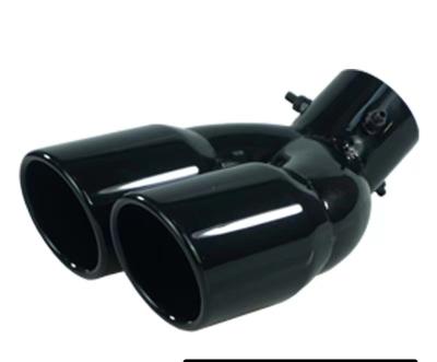 China Black Painted Automotive Exhaust Tips Angle Cut Double Layer for sale