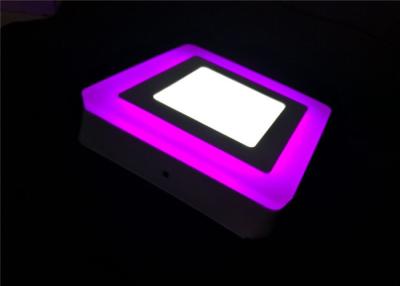 China Square Led Surface Panel Light Double Color 9 Watt White With Pink Edge Kitchen for sale