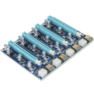 China External Gold Plate Computer Desktop Accessories PCIE 16X Riser Card 1 To 4 Port for sale
