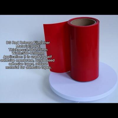 China Red Color HDPE Release Film HDPE Silicone Coated Release Liner For Foam Tapes for sale