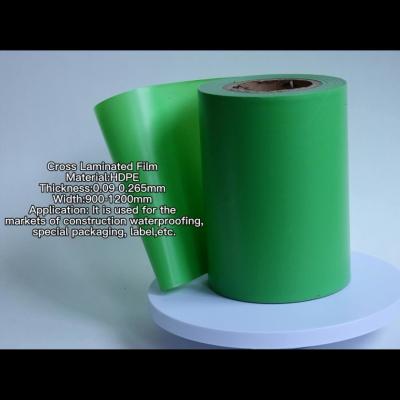 China Película de plástico laminada cruzada del HDPE de 100 del micrón de la película cintas del polietileno en venta