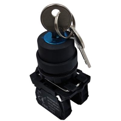 22mm Key Push Button Switch with 3 Position Stay Put Key Lock Selector ...