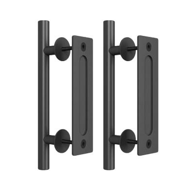 Cina Manopole di corrispondenza di Kit Flush Pull Barn Door dell'hardware di design industriale della polvere del cappotto di rivestimento resistente del nero in vendita