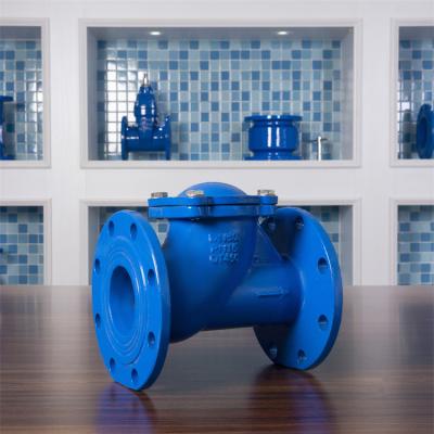 China DIN Ductile Cast Iron Ball Check Valve Flanged PN16 DN100 Water Treatment for sale
