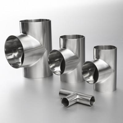 China Inox 304 Ss Pipe Fittings , Food Grade  Stainless Steel Equal Tee for sale