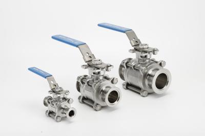 China SS316L Sanitary ISO Vacuum Fittings  , Stainless Steel 3PC Ball Valve for sale