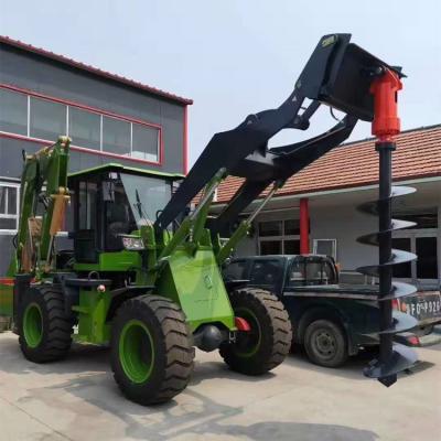China 6.5ton Multifunction 4x4 Elite machinery backhoe loader with auger for sale