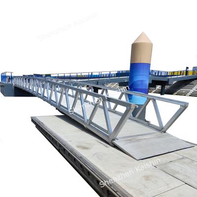 China Lake Marine Aluminum Gangway Anti Skid Walkway Floating Bridge for sale