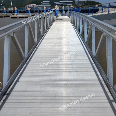 China Marine Aluminium Gangway Anti Skid Walkway Floating Bridge / Floating Pontoon for sale
