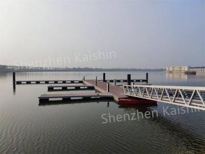 China Marine Aluminium Gangway 500mm Freeboard Floating Dock Gangway WPC Decking for sale