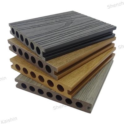 China Co Extrusion WPC Wood Composite Deck 3D Texture Capped 140×22mm Co-extruded Solid Wpc Composite Decking Boards for sale