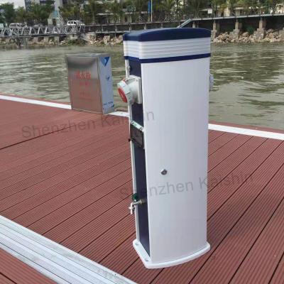 China Marina Plastic Dock Water Power Pedestal Pontoon Jetty Plastic Power Pedestal Marine Bollards Service Pedestal for sale