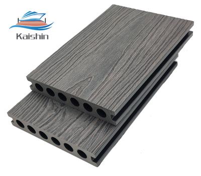 Chine Decking en bois 150×23mm extérieur UV de plate-forme en bois en plastique de la cavité WPC anti à vendre