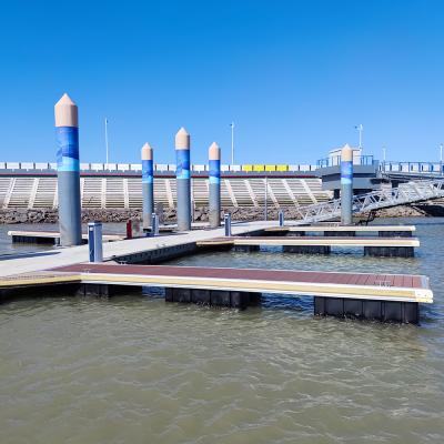 China Marine Aluminum Floating Docks Marina Floating Bridge Walkway Aluminum Pile Holder for sale