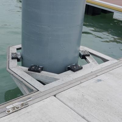 China Pipe Floating Dock Pile Guide Wheel Fixing Installation Anti Corrosion Pile Cap Pile Holder for sale