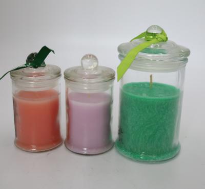 China 2019 chinese cheap colorful scented candle with glass cup and lid for home decoration for sale