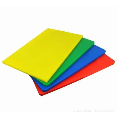 China Faddish Multi Color Kitchen Plastic Cutting Board Non Slip PE Chopping Board for sale