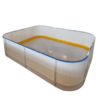 China Plastic Skating Rink Fence HDPE Hockey Dasher Board Kick Plate With Steel Frame for sale
