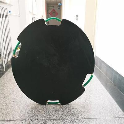 China Black Round HDPE Jack Foot Plate Plastic Crane Outrigger Pad For Mobile Cranes for sale
