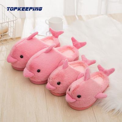 China Cartoon Animal Womens Furry Slippers With PVC Sole for sale