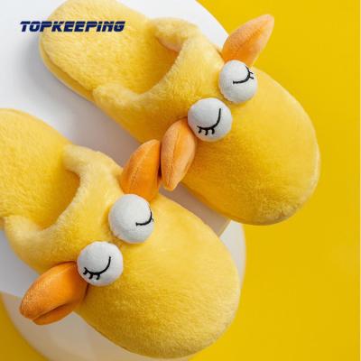 China Female Cartoon Plush Fluffy Winter Slippers For Bedroom for sale