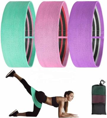 China 66cm Fabric Resistance Bands Loop Set for Weight Lifting Exercise for sale