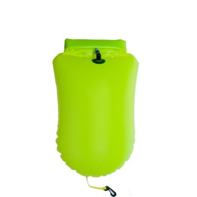 China Green Light Weight 25*60cm Swim Tow Float Dry Bag Eco Friendly PVC for sale